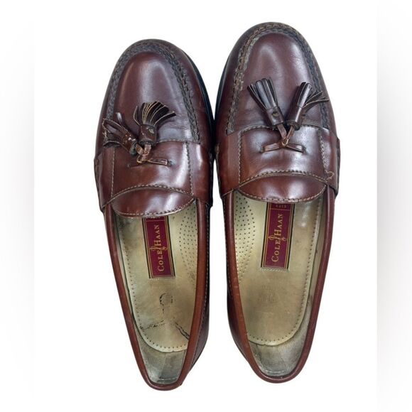 Cole Haan Pinch Tassel Burgundy Leather Loafers Slip On Shoes size 9 - Picture 1 of 8